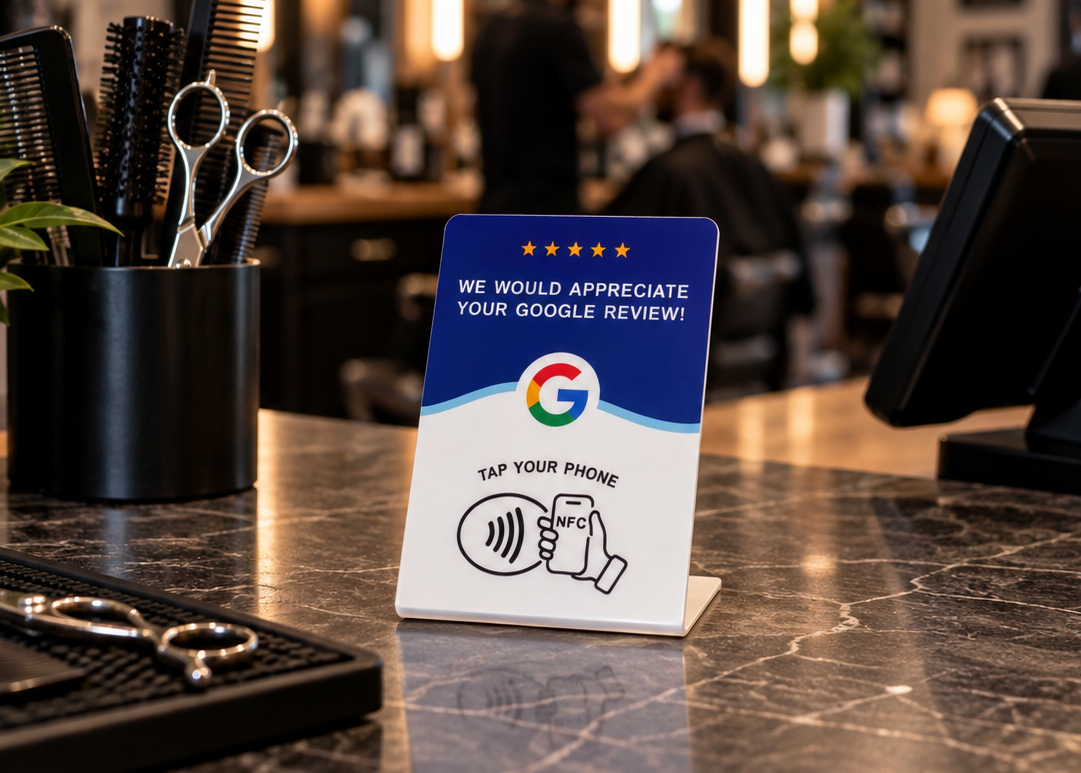 NFC Google Review Stand Card