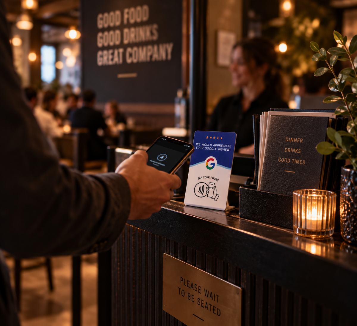 NFC Google Review Stand Card